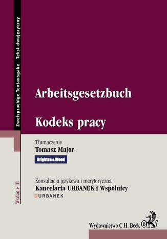 Kodeks pracy. Arbeitsgesetzbuch Tomasz Major - okladka książki