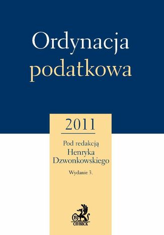 Ordynacja podatkowa 2011 Henryk Dzwonkowski - okladka książki