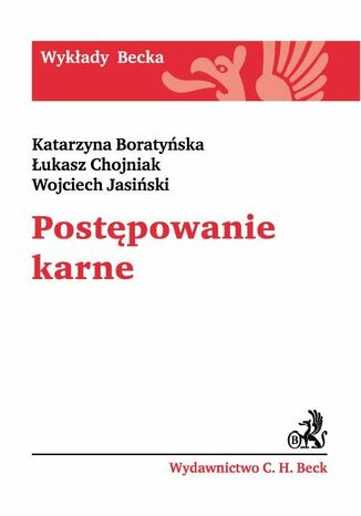 Postępowanie karne Katarzyna Boratyńska, Łukasz Chojniak, Wojciech Jasiński - okladka książki