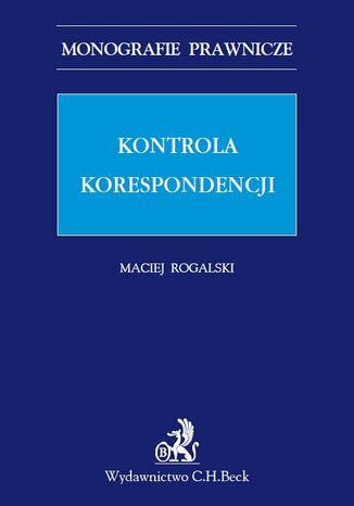 Kontrola korespondencji Maciej Rogalski - okladka książki