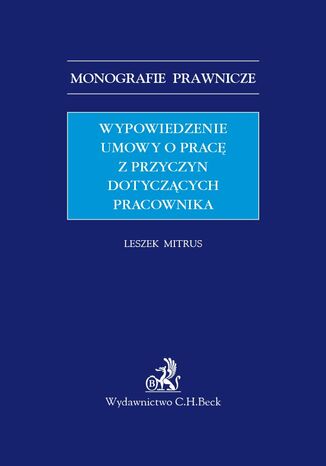 Wypowiedzenie umowy o pracę z przyczyn dotyczących pracownika Leszek Mitrus - okladka książki