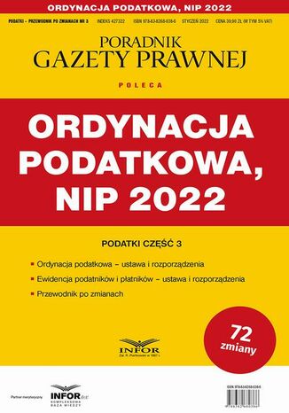 Ordynacja podatkowa NIP 2022 Praca zbiorowa - okladka książki