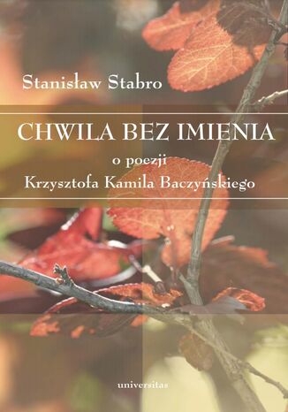 Chwila bez imienia. O poezji Krzysztofa Kamila Baczyńskiego Stanisław Stabro - okladka książki