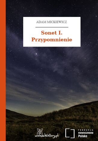 Sonet I. Przypomnienie Adam Mickiewicz - okladka książki