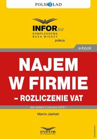 Najem w firmie  rozliczenie VAT Marcin Jasiński - okladka książki