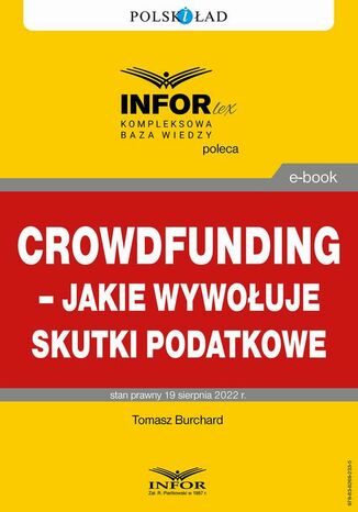 Crowdfunding  jakie wywołuje skutki podatkowe Tomasz Burchard - okladka książki