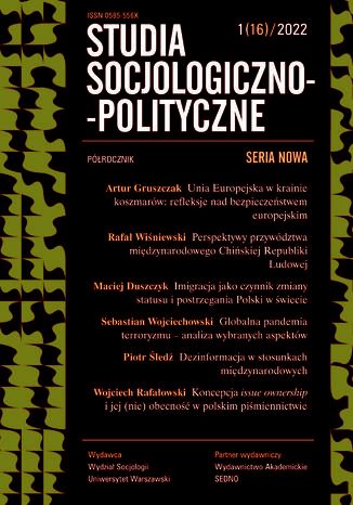 Studia Socjologiczno-Polityczne 1(16) 2022 Praca zbiorowa - okladka książki