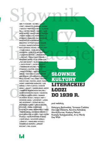 Słownik kultury literackiej Łodzi do 1939 r Katarzyna Badowska, Tomasz Cieślak, Dariusz Dekiert, Karolina Kołodziej, Monika Kucner, Krystyna Pietrych, Krystyna Radziszewska, Anna Warda, Ewa Wiatr - okladka książki