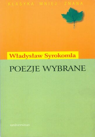 Poezje wybrane (Władysław Syrokomla) Władysław Syrokomla - okladka książki