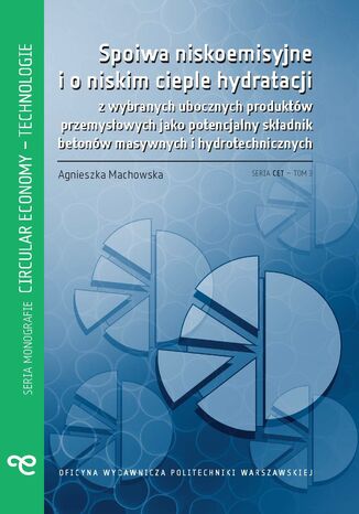 Spoiwa niskoemisyjne i o niskim cieple hydratacji z wybranych ubocznych produktów przemysłowych jako potencjalny składnik betonów masywnych i hydrotechnicznych Agnieszka Machowska - okladka książki