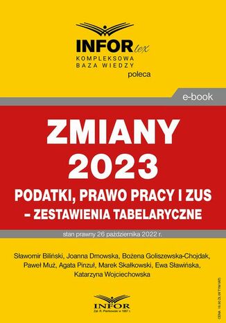 Zmiany 2023. Podatki,prawo pracy i ZUS-zestawienie tabelaryczne Praca zbiorowa - okladka książki