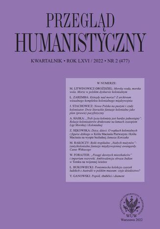 Przegląd Humanistyczny 2022/2 (477) Agnieszka Haska, Tomasz Wójcik, Małgorzata Litwinowicz-Droździel, Jerzy Stachowicz - okladka książki