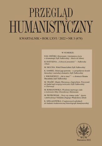 Przegląd Humanistyczny 2022/3 (478) Tomasz Wójcik, Dawid Maria Osiński - okladka książki