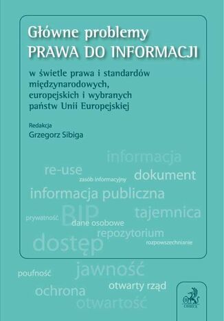 Główne problemy prawa do informacji w świetle prawa i standardów międzynarodowych, europejskich i wybranych państw Unii Europejskiej Grzegorz Sibiga, Teresa Górzyńska, Mateusz Błachucki - okladka książki