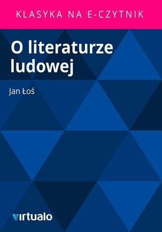 O literaturze ludowej Jan Łoś - okladka książki