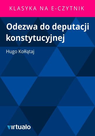 Odezwa do deputacji konstytucyjnej Hugo Kołłątaj - okladka książki