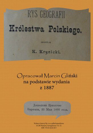 Rys geografii Królestwa Polskiego 1887 - opracowanie Konstanty Krynicki, Marcin Gliński - okladka książki