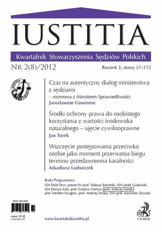 Iustitia. Kwartalnik Stowarzyszenia Sędziów Polskich Nr 2(8)/2012 Krystian Markiewicz - okladka książki