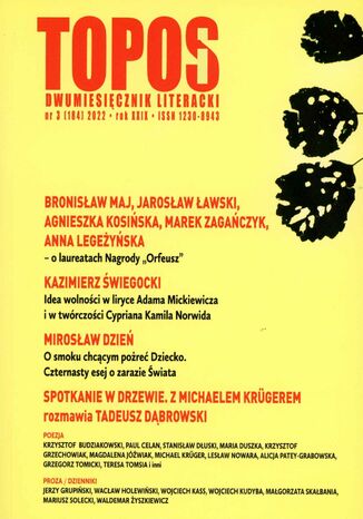 Topos dwumiesięcznik literacki 3/2022 Opracowanie zbiorowe - okladka książki