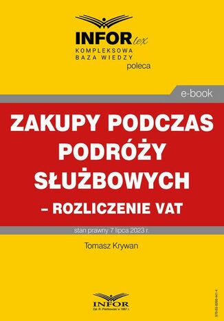 Zakupy podczas podróży służbowych  rozliczenie VAT Tomasz Krywan - okladka książki