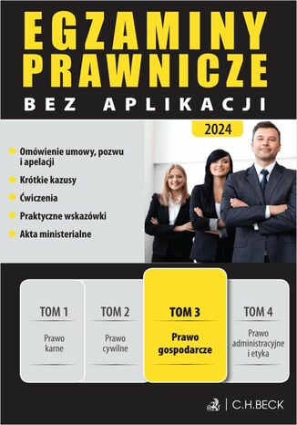 Egzaminy Prawnicze bez aplikacji. Tom 3. Prawo gospodarcze Joanna Ablewicz - okladka książki