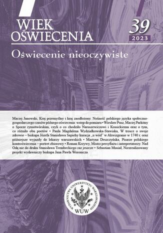 Wiek Oświecenia 39/2023 Zofia Rejman - okladka książki