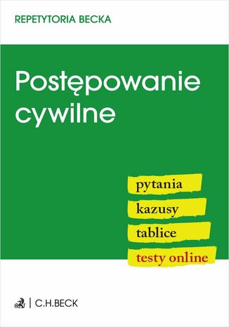 Postępowanie cywilne. Pytania. Kazusy. Tablice. Testy online Joanna Ablewicz - okladka książki