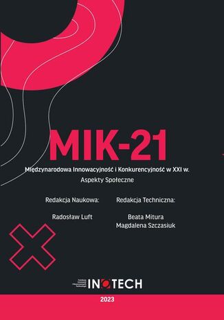 MIK-21 Międzynarodowa Innowacyjność i Konkurencyjność w XXI w. Aspekty Społeczne redakcja naukowa, Radosław Luft - okladka książki