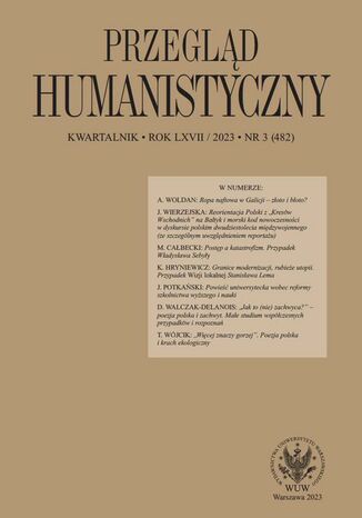 Przegląd Humanistyczny 2023/3 (482) Tomasz Wójcik - okladka książki