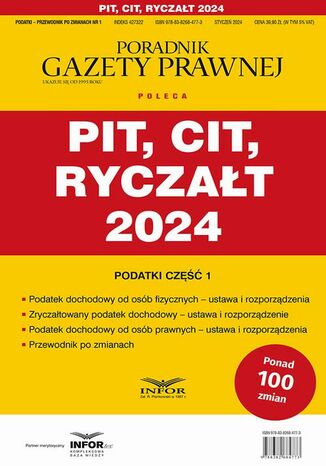 Pit Cit Ryczałt 2024 Podatki Część 1 Praca zbiorowa - okladka książki