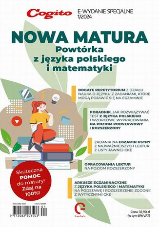 Cogito e-wydanie specjalne Nowa Matura Powtórka z języka polskiego i matematyki Ola Siewko - okladka książki