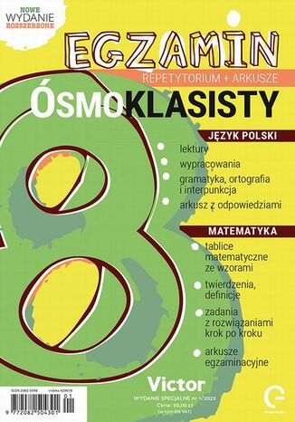 Victor Wydanie Specjalne Egzamin Ósmoklasisty repetytorium + arkusze nr 1/2023 Praca zbiorowa - okladka książki
