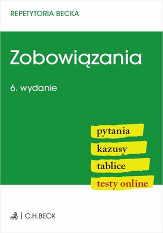 Zobowiązania. Pytania. Kazusy. Tablice. Testy online adw. Ksenia Rzepka - okladka książki