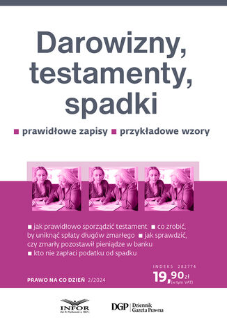 Darowizny, testamenty, spadki Eliza Borkowska - okladka książki