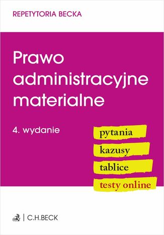 Prawo administracyjne materialne. Pytania. Kazusy. Tablice. Testy online Lucyna Wyciszkiewicz-Pardej - okladka książki