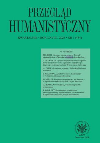 Przegląd Humanistyczny 2024/1 (484) Tomasz Wójcik - okladka książki