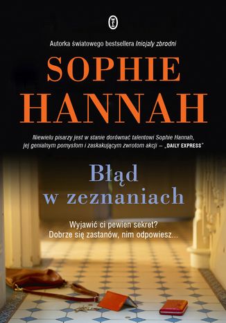 Błąd w zeznaniach Sophie Hannah - okladka książki