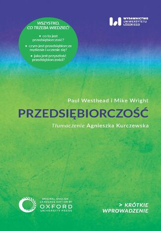 Przedsiębiorczość, Krótkie Wprowadzenie 43 Paul Westhead, Mike Wright - okladka książki