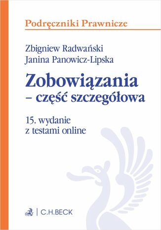 Zobowiązania - część szczegółowa z testami online Zbigniew Radwański, Janina Panowicz-Lipska - okladka książki