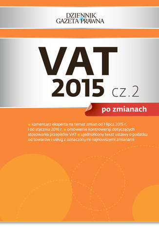 VAT 2015 po zmianach cz. 2 Tomasz Krywan - okladka książki