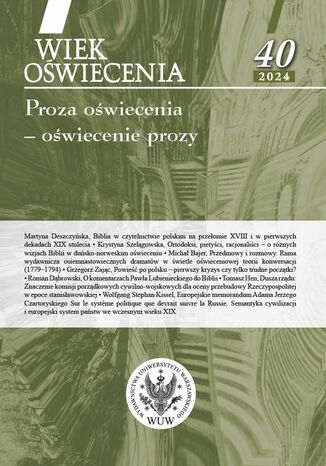 Wiek Oświecenia 40/2024 Zofia Rejman - okladka książki