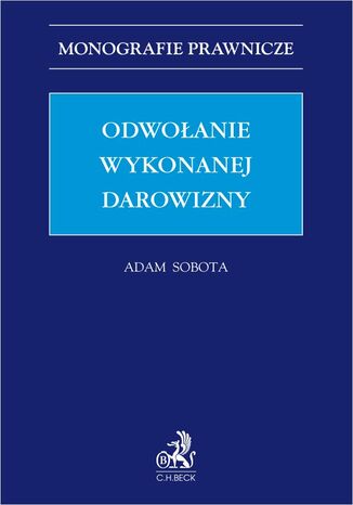 Odwołanie wykonanej darowizny Adam Sobota - okladka książki