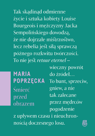 Śmierć przed obrazem. O sztuce, starości i zanikaniu Maria Poprzęcka - okladka książki