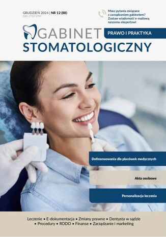 Gabinet Stomatologiczny, Prawo i praktyka, nr 88 Praca zbiorowa - okladka książki