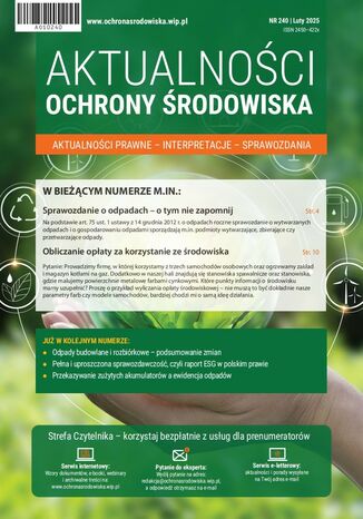 Aktualności ochrony środowiska, nr 240 Praca zbiorowa - okladka książki