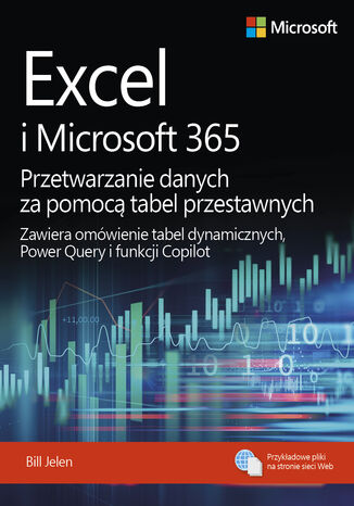 Excel i Microsoft 365 Przetwarzanie danych za pomocą tabel przestawnych. Zawiera omówienie tabel dynamicznych, Power Query i funkcji Copilot Bill Jelen - okladka książki