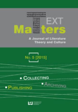 Text Matters: A Journal of Literature, Theory and Culture, No. 5 (2015) Jadwiga Maszewska - okladka książki
