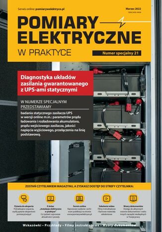 Pomiary elektryczne w praktyce nr specjalny 21 Praca zbiorowa - okladka książki