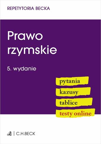 Prawo rzymskie. Pytania. Kazusy. Tablice. Testy online Lucyna Wyciszkiewicz-Pardej - okladka książki