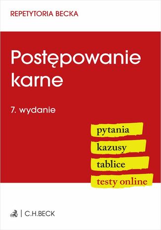 Postępowanie karne. Pytania. Kazusy. Tablice. Testy online Lucyna Wyciszkiewicz-Pardej - okladka książki